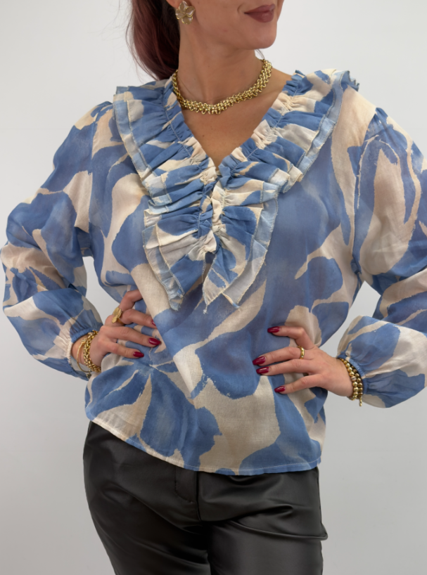 Lea - Blus med volangdetaljer