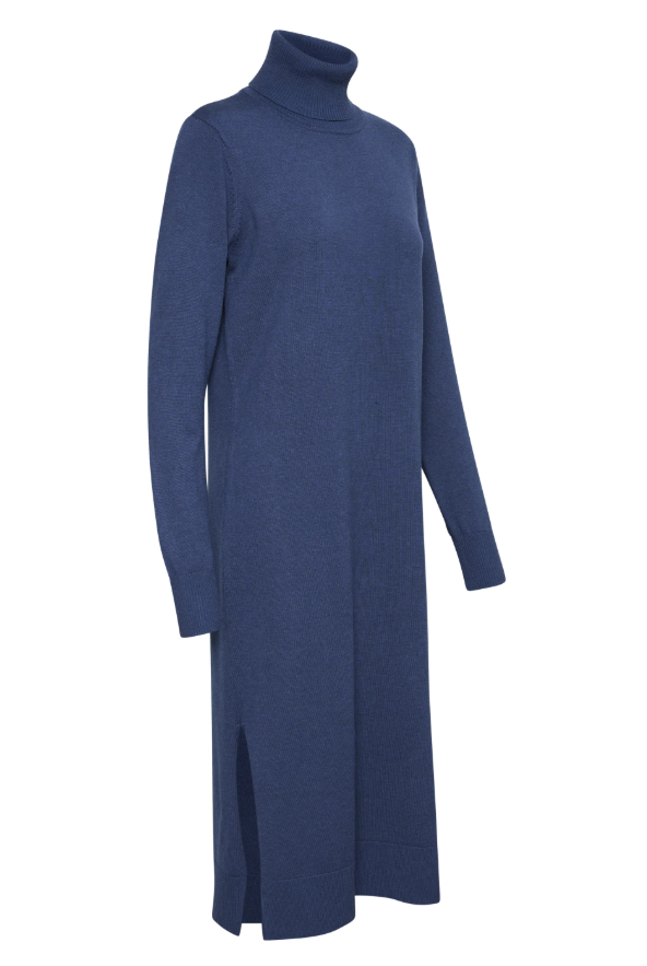 MILASZ ROLL NECK LONG - Stickad klänning - titan melange ERBJUDANDE